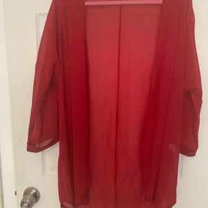 Sheer red kimono